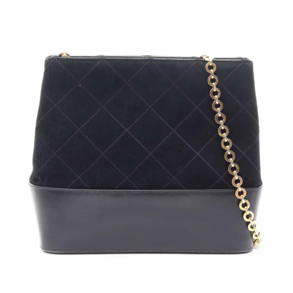 Salvatore Ferragamo Shoulder Bag Leather Suede Black